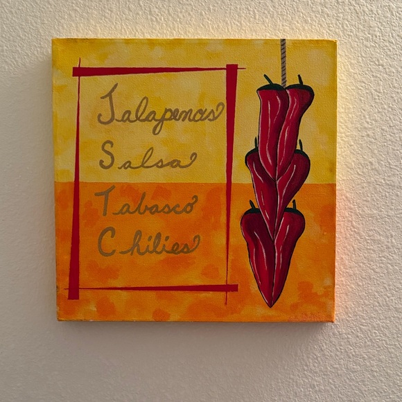 Vibrant Red and Orange and Yellow Chili Pepper Wall Art, Hand made - Picture 5 of 10